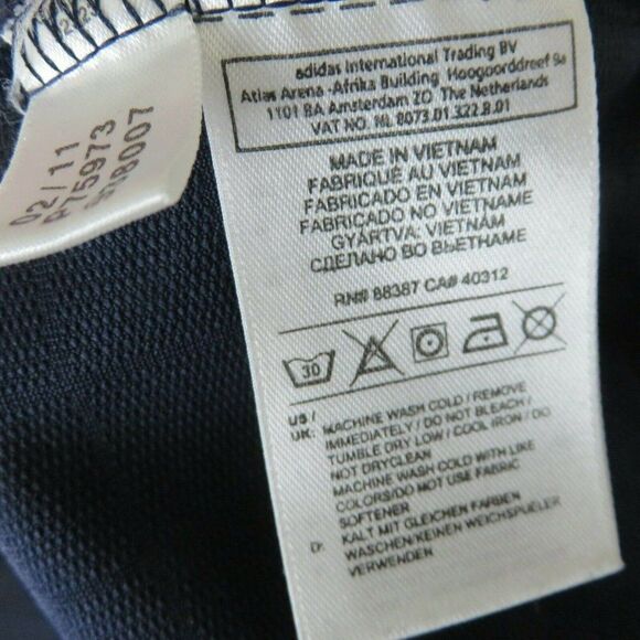 Adidas Golf Navy Blue Polo Shirt Mens XL ClimaCool Pullover Stripe - Picture 9 of 10